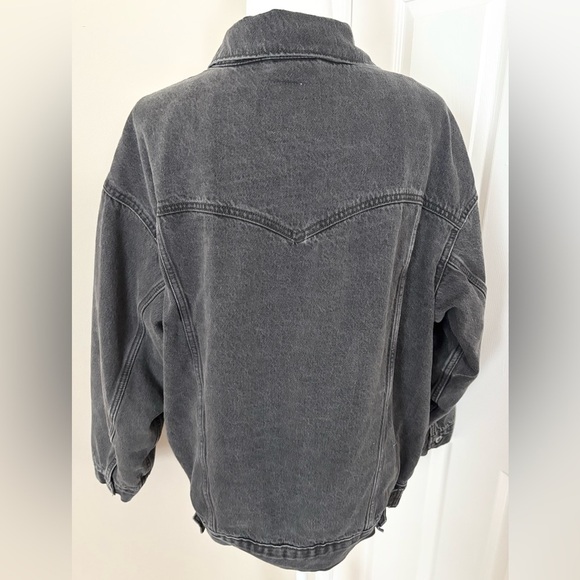 Levi’s Silver Tab Washed Black Oversized Baggy 90s Trucker Thick Denim Jacket - Picture 6 of 14